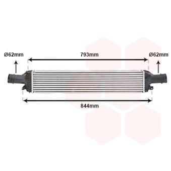 Intercooler, échangeur VAN WEZEL 03004319