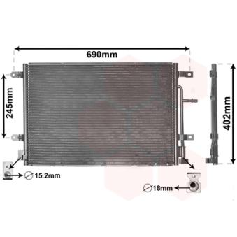 Condenseur, climatisation VAN WEZEL OEM 8E0260401L