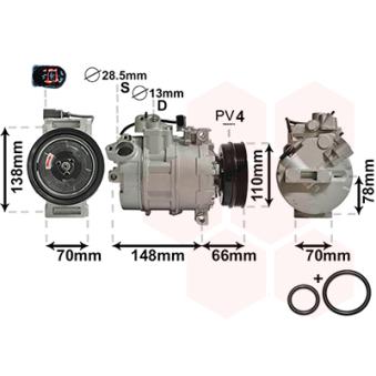 Compresseur, climatisation VAN WEZEL OEM 4B0260805K