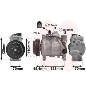 Compresseur, climatisation VAN WEZEL OEM 4B0260805K