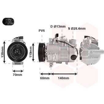 Compresseur, climatisation VAN WEZEL OEM 8E0260805AS