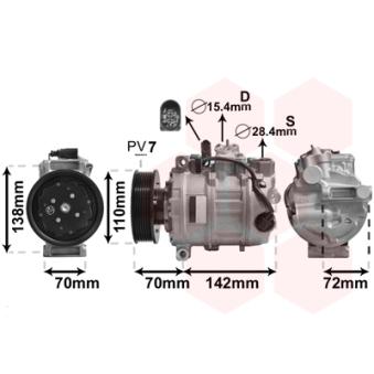 Compresseur, climatisation VAN WEZEL OEM 7L6820803P