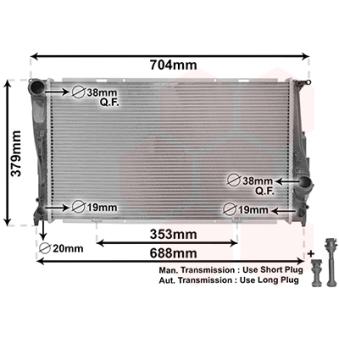 Radiateur, refroidissement du moteur VAN WEZEL OEM 17117547059