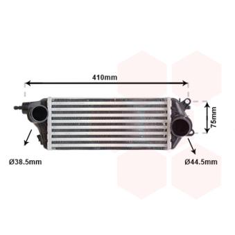Intercooler, échangeur VAN WEZEL 06004265