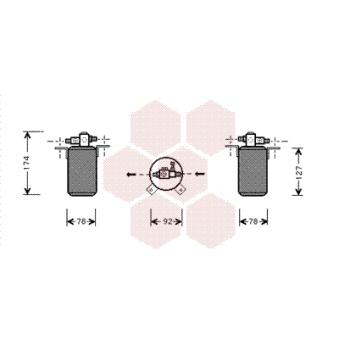 Filtre déshydratant, climatisation VAN WEZEL 0600D021