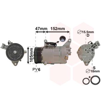 Compresseur, climatisation VAN WEZEL OEM 64526918122