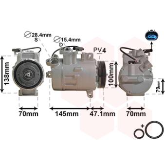 Compresseur, climatisation VAN WEZEL OEM 9174802