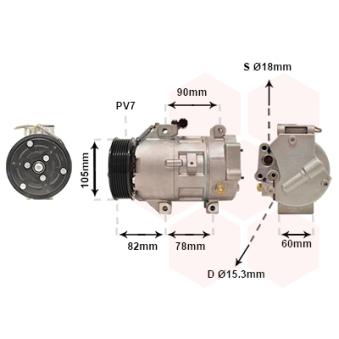 Compresseur, climatisation VAN WEZEL OEM 64536922397