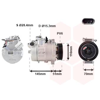 Compresseur, climatisation VAN WEZEL OEM 9122618