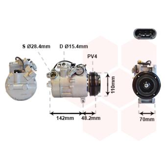 Compresseur, climatisation VAN WEZEL OEM 64526946871