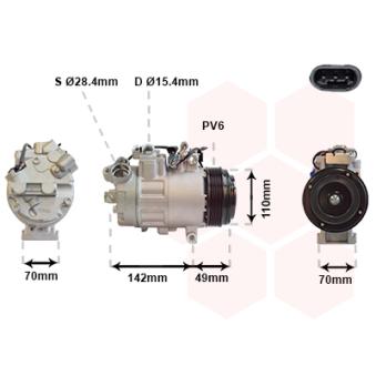 Compresseur, climatisation VAN WEZEL OEM 64526987862