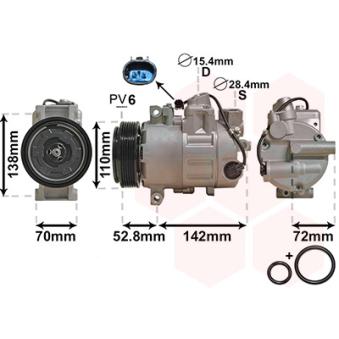 Compresseur, climatisation VAN WEZEL OEM 64526980044