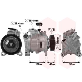 Compresseur, climatisation VAN WEZEL OEM 64529225704