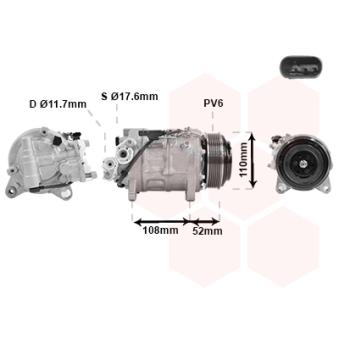 Compresseur, climatisation VAN WEZEL OEM 64529867227