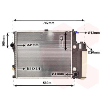 Radiateur, refroidissement du moteur VAN WEZEL OEM 17111427153
