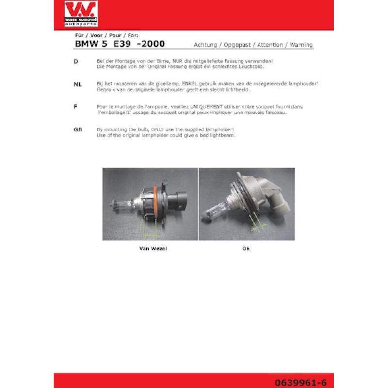 Projecteur principal VAN WEZEL 0639966 - Visuel 1