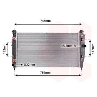 Radiateur, refroidissement du moteur VAN WEZEL 07002054