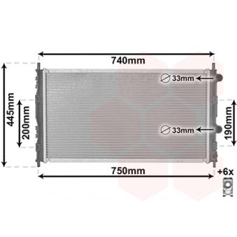 Radiateur, refroidissement du moteur VAN WEZEL 07002076