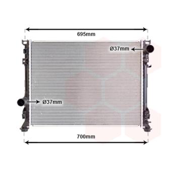Radiateur, refroidissement du moteur VAN WEZEL 07002097