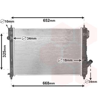 Radiateur, refroidissement du moteur VAN WEZEL OEM 95227753
