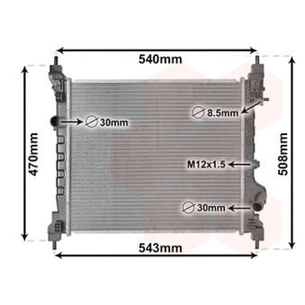 Radiateur, refroidissement du moteur VAN WEZEL 08012702
