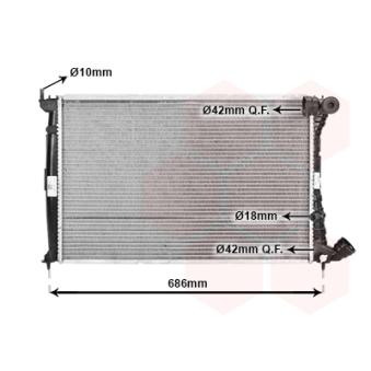 Radiateur, refroidissement du moteur VAN WEZEL OEM 00001301GL
