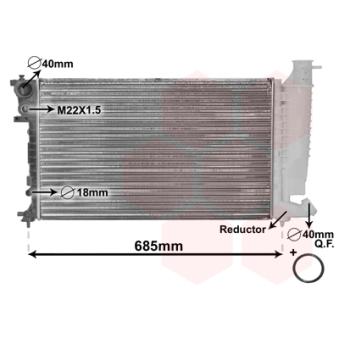Radiateur, refroidissement du moteur VAN WEZEL OEM 1331R4