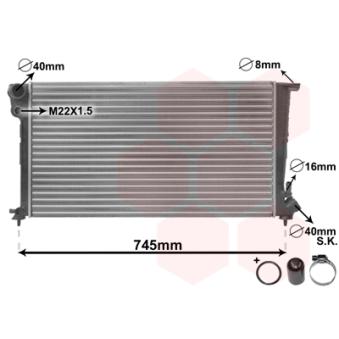 Radiateur, refroidissement du moteur VAN WEZEL OEM 133055 Radiateur, refroidissement du moteur VAN WEZEL OEM 133055