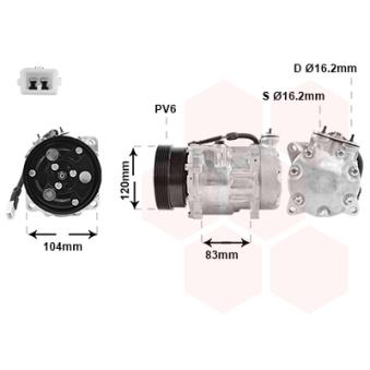 Compresseur, climatisation VAN WEZEL OEM 7700861150