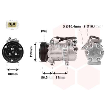 Compresseur, climatisation VAN WEZEL OEM 6453EN
