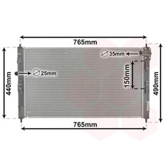 Radiateur, refroidissement du moteur VAN WEZEL 09012707