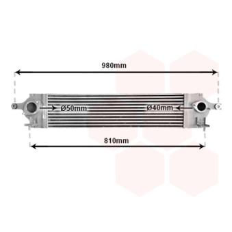 Intercooler, échangeur VAN WEZEL 13004350