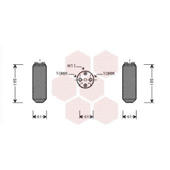 Filtre déshydratant, climatisation VAN WEZEL [1300D187]