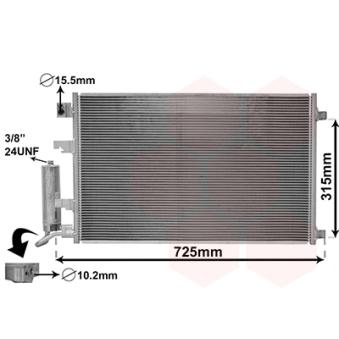 Condenseur, climatisation VAN WEZEL OEM 92100BB50A
