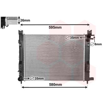 Radiateur, refroidissement du moteur VAN WEZEL 15002008