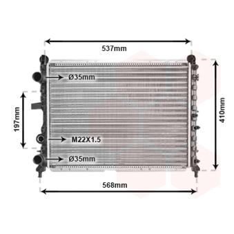 Radiateur, refroidissement du moteur VAN WEZEL 17002109