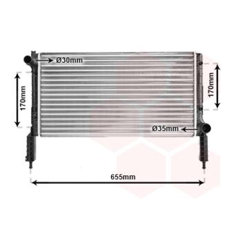 Radiateur, refroidissement du moteur VAN WEZEL OEM 46803028
