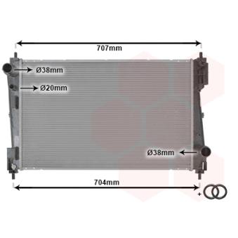 Radiateur, refroidissement du moteur VAN WEZEL OEM 51936040