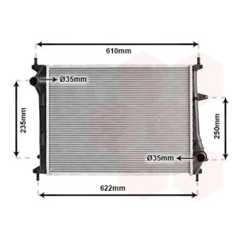 Radiateur, refroidissement du moteur VAN WEZEL [17002329]