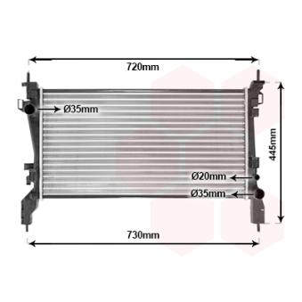 Radiateur, refroidissement du moteur VAN WEZEL OEM 51790636