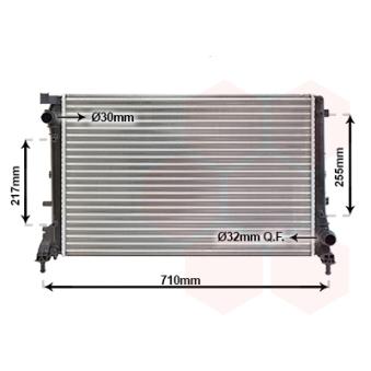 Radiateur, refroidissement du moteur VAN WEZEL 17002390