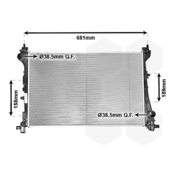 Radiateur, refroidissement du moteur VAN WEZEL OEM 51963267