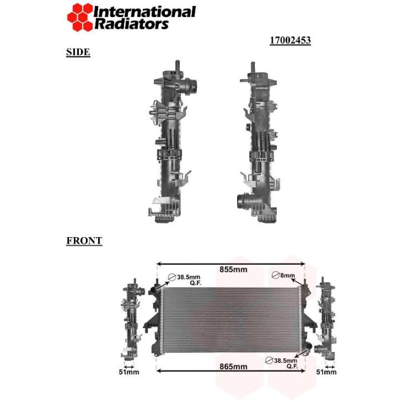 Radiateur, refroidissement du moteur VAN WEZEL 17002453 - Visuel 1