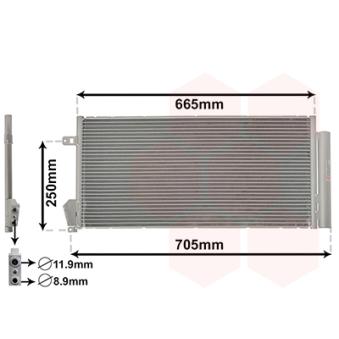 Condenseur, climatisation VAN WEZEL 17005396