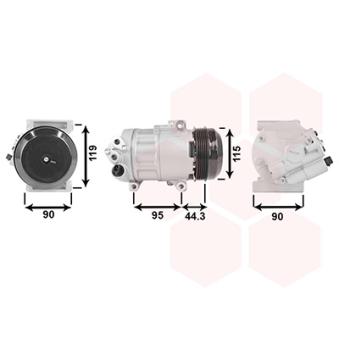Compresseur, climatisation VAN WEZEL OEM 55194880
