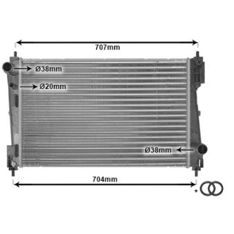 Radiateur, refroidissement du moteur VAN WEZEL OEM 51936040