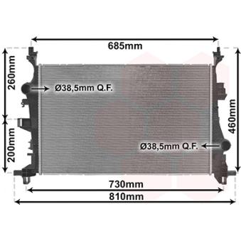 Radiateur, refroidissement du moteur VAN WEZEL 17012701