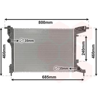 Radiateur, refroidissement du moteur VAN WEZEL OEM 52052603 Radiateur, refroidissement du moteur VAN WEZEL OEM 52052603