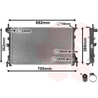 Radiateur, refroidissement du moteur VAN WEZEL OEM 98AB8005DE