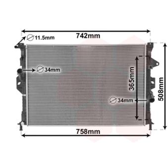 Radiateur, refroidissement du moteur VAN WEZEL [18002581]
